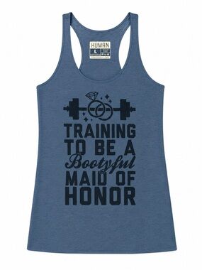 Look Human Training To Be A Bootyful Maid Of Honor Graphic Tank Top Large